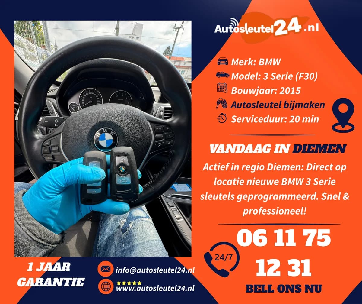 Bmw autosleutel bijmaken en inleren op locatie