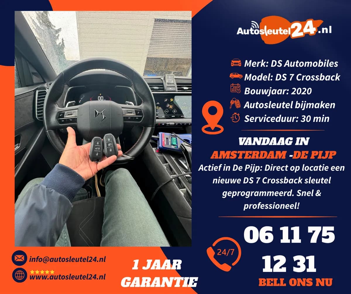 Ds autosleutel bijmaken en inleren op locatie