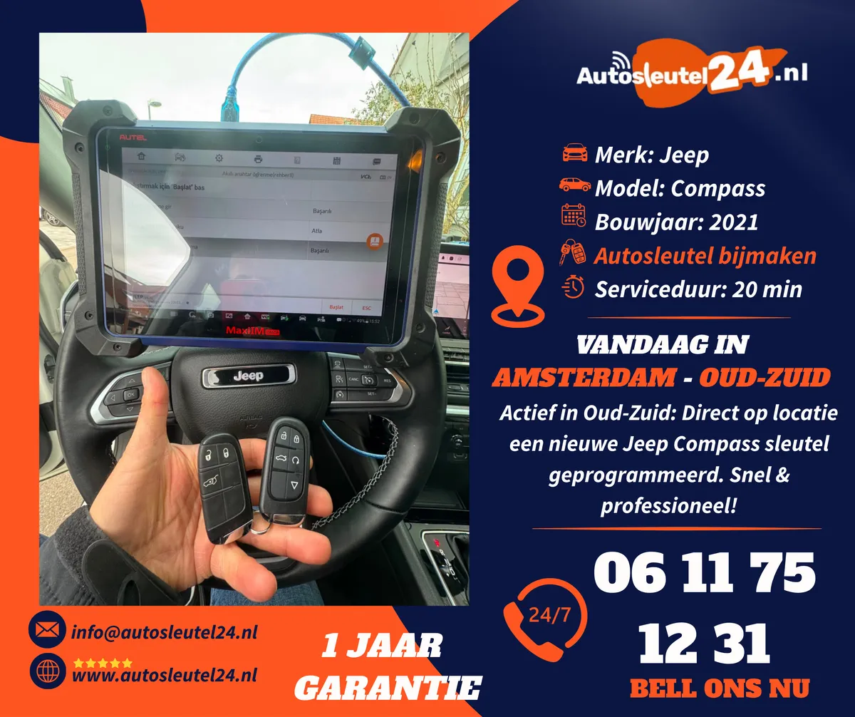 Jeep autosleutel bijmaken en inleren op locatie