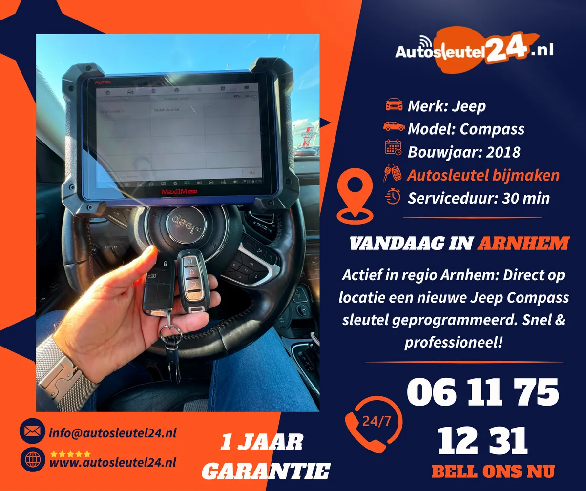 Jeep autosleutel bijmaken en inleren op locatie