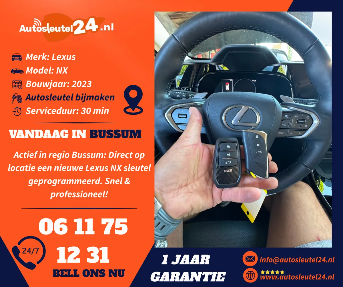 Lexus autosleutel bijmaken en inleren op locatie