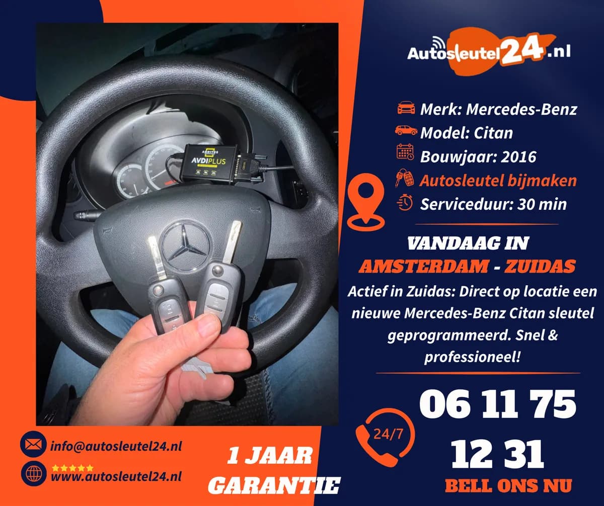 Mercedes autosleutel bijmaken en inleren op locatie