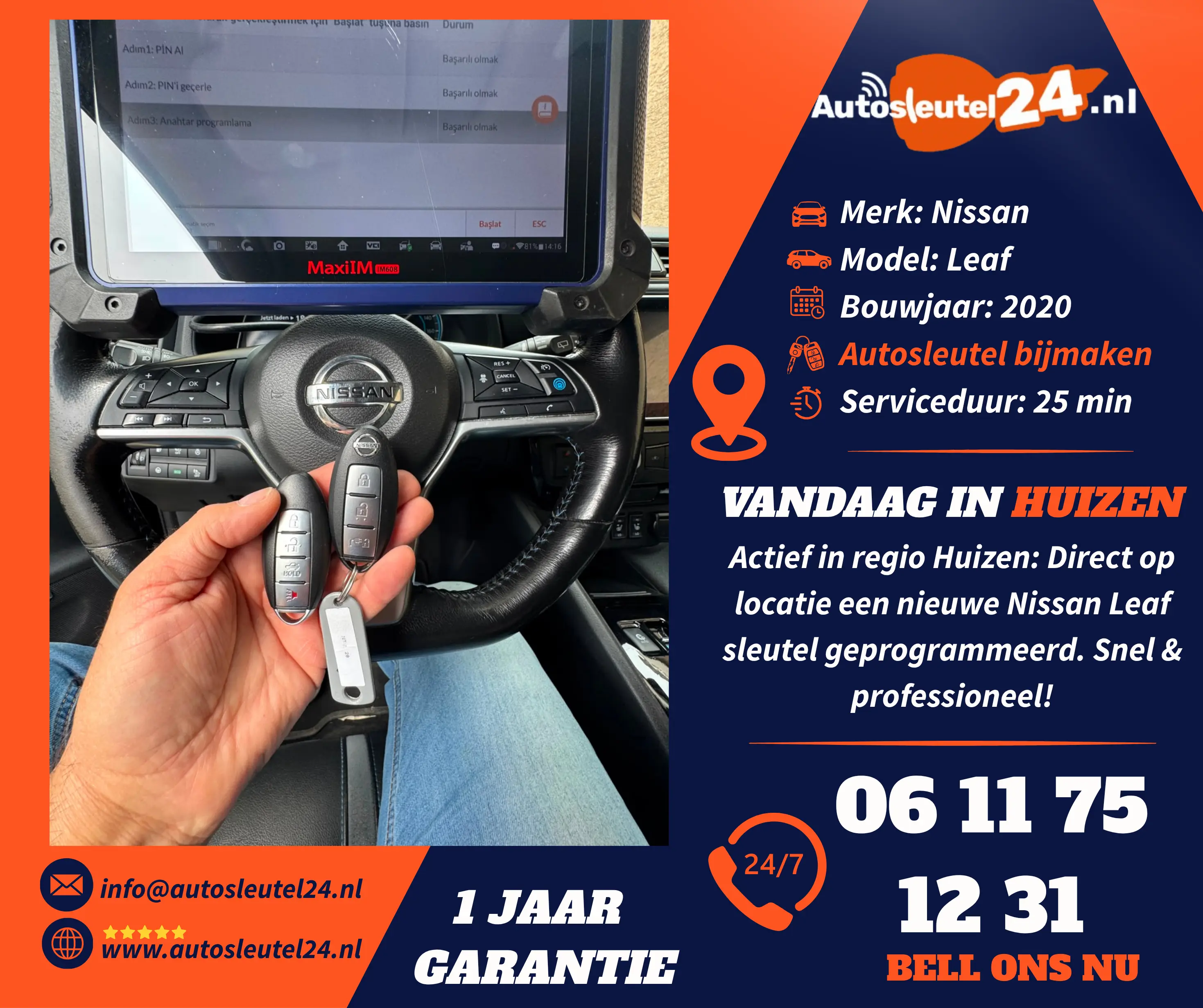 Nissan autosleutel bijmaken