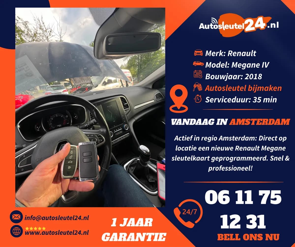 Renault autosleutel bijmaken en inleren op locatie