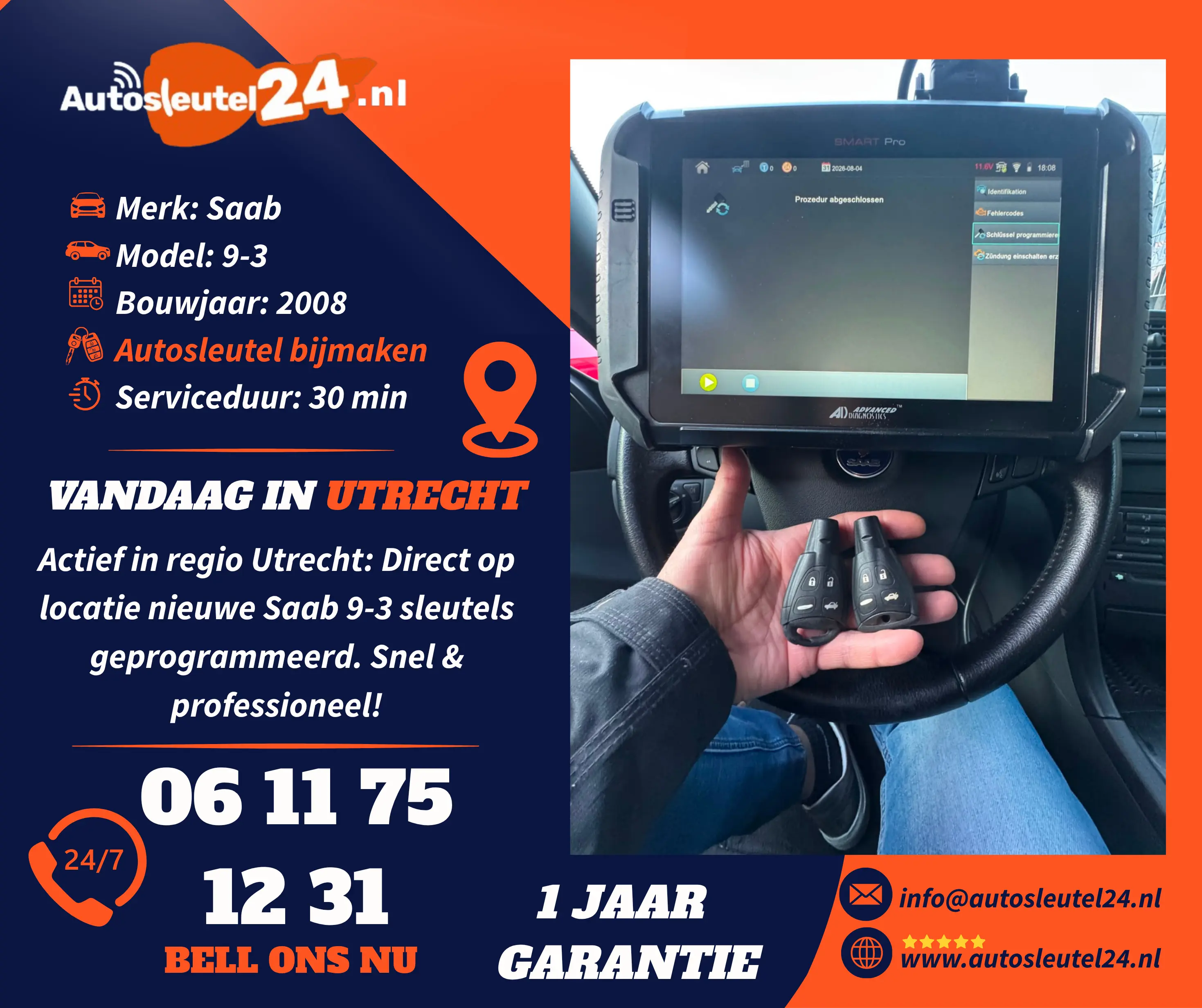 Saab autosleutel bijmaken