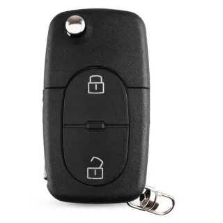 Klapsleutel behuizing geschikt voor Volkswagen Amarok, Beetle, California, Caddy e.a. en Audi – 2 knoppen (50RC1VV)