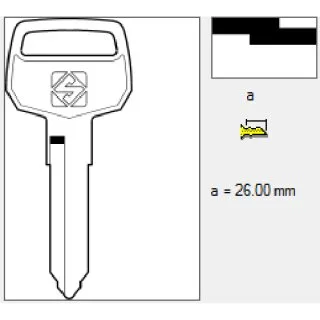 Autosleutel zonder chip geschikt voor Kawasaki (8WK)