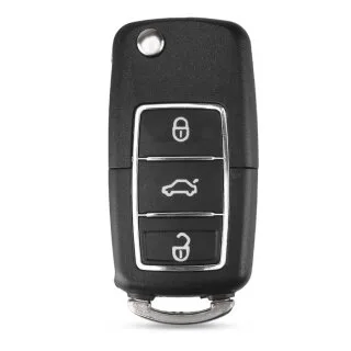 Klapsleutel behuizing geschikt voor Volkswagen Beetle, Golf Mk4, Passat, Polo en Škoda – 3 knoppen (12RC1VV)