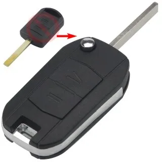 Klapsleutel behuizing geschikt voor Opel Astra, Combo, Corsa, Meriva e.a. – 2 knoppen (07RC1OP)