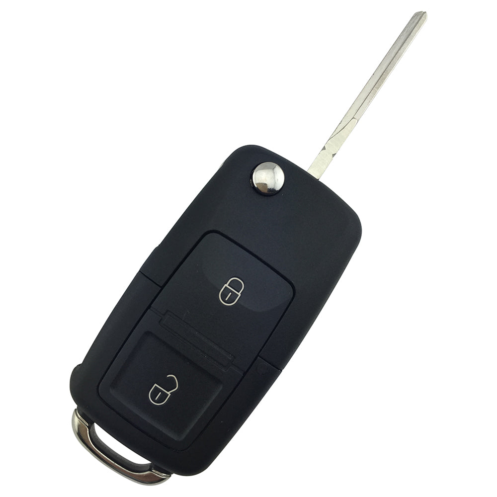 Klapsleutel behuizing geschikt voor Volkswagen Amarok, Beetle, California, Caddy e.a. en Škoda – 2 knoppen (10RC1VV)