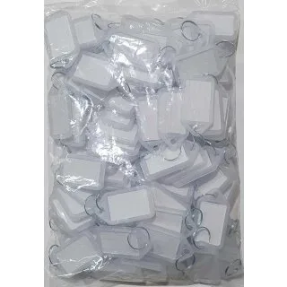 Sleutellabels om te beschrijven, wit/transparant (100 stuks)