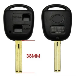 Sleutelbehuizing geschikt voor Toyota Yaris, Avensis, Corolla, Land Cruiser e.a. – 2 knoppen (15YRC1TO)